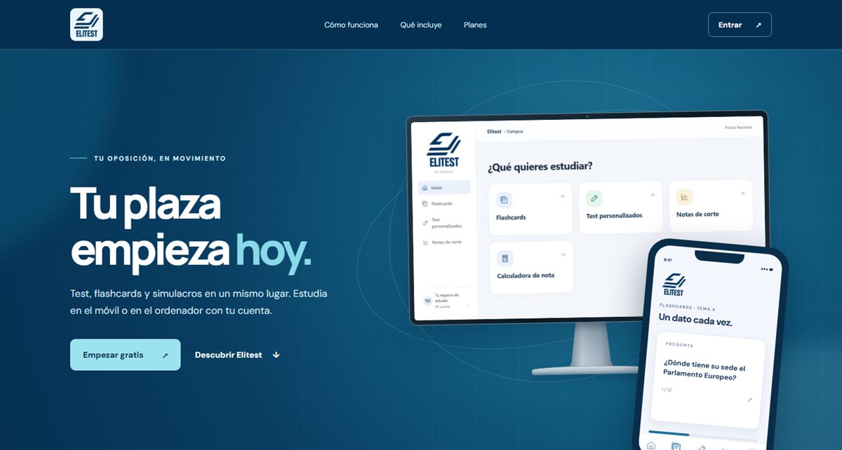 Portada de la web de Elitest