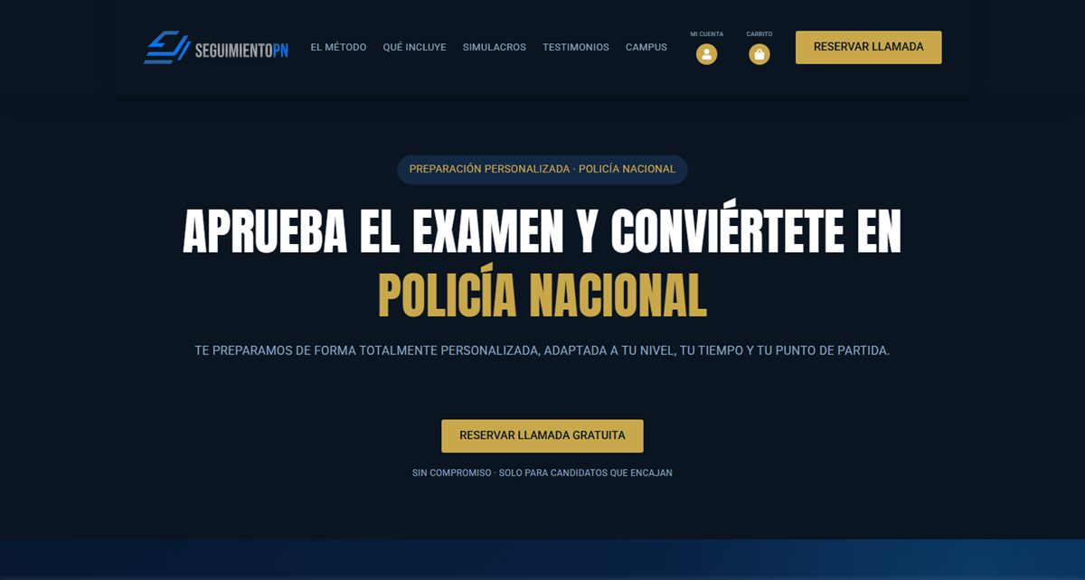 Portada de la web de Seguimiento PN